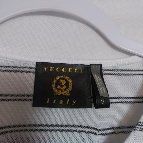 Vecceli Italy Knit Pull Over Mixed Print Top Artsy Size M - Picture 6 of 9